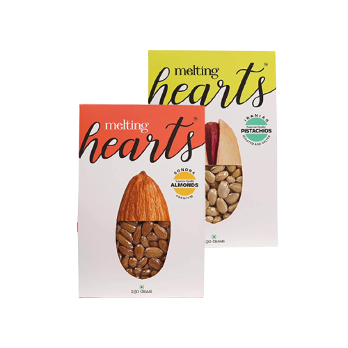Melting Hearts Almonds Sanora Premium 250 g + Pistachios Iranian 250 g Combo Pack