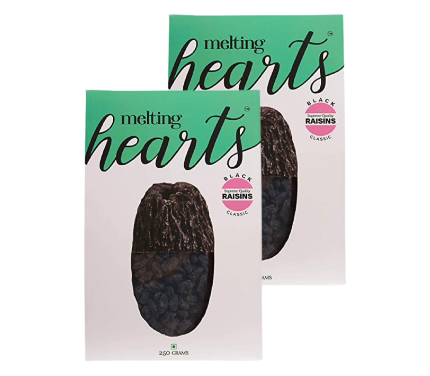 Melting Hearts Black Raisins Classic Jumbo Seedless 250 g x 2 Packs