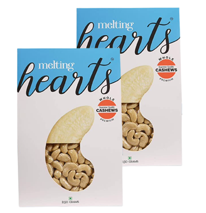 Melting Hearts Cashews Whole Premium 250 g x 2 Packs