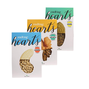 Melting Hearts Cashews Whole Premium 250 g + Walnuts Halves Extra Light Premium 250 g + Afghan Raisins Classic 250 g Combo Pack